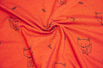 Jersey mit Füchsen, terracotta, 0,5 m